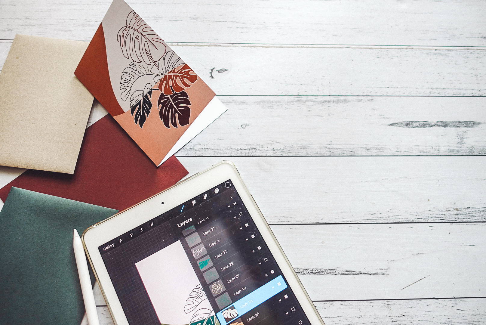 Evolution of a greeting card design
