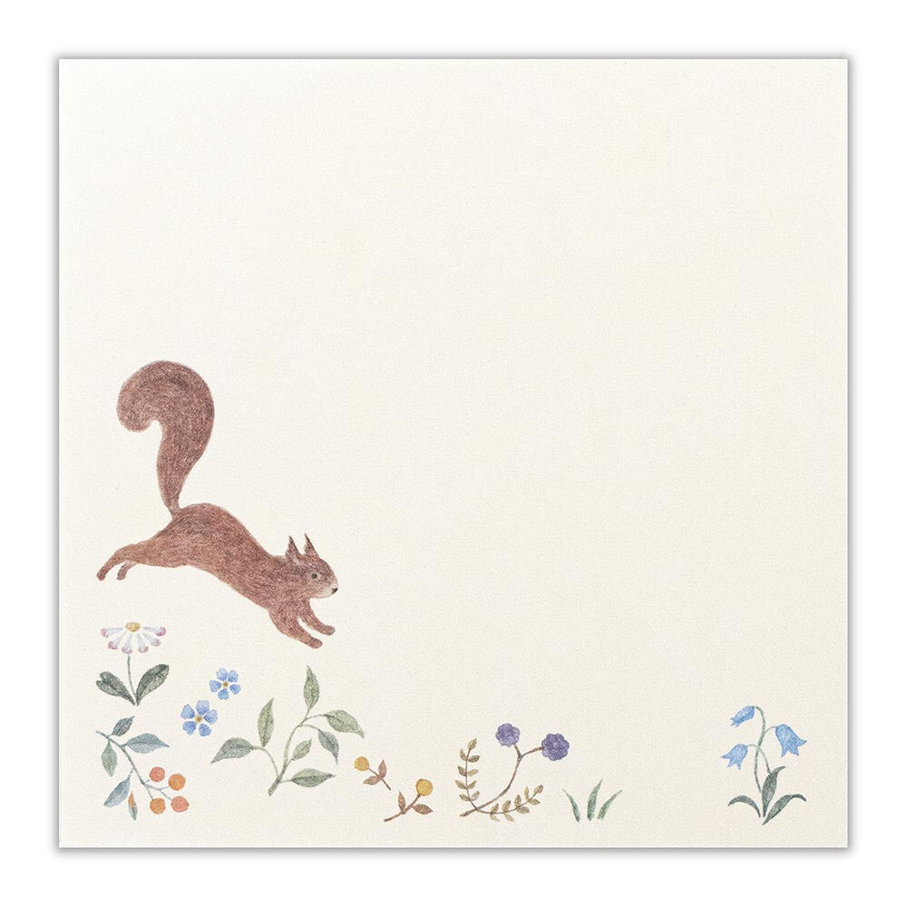 Michikusa Squirrel Garden Assorted Designs Memo Pad