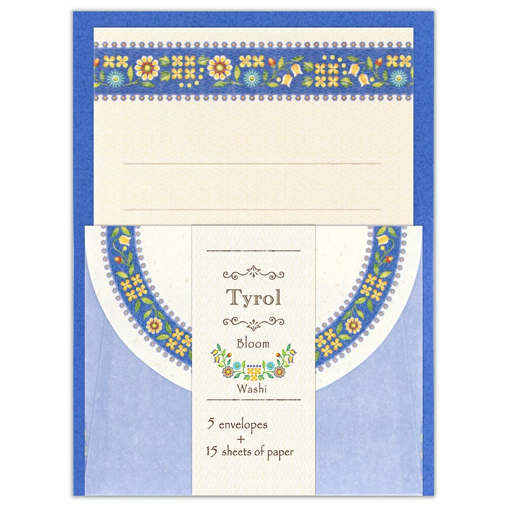 Tyrol 'Bloom' Blue Mini Letter Writing Set