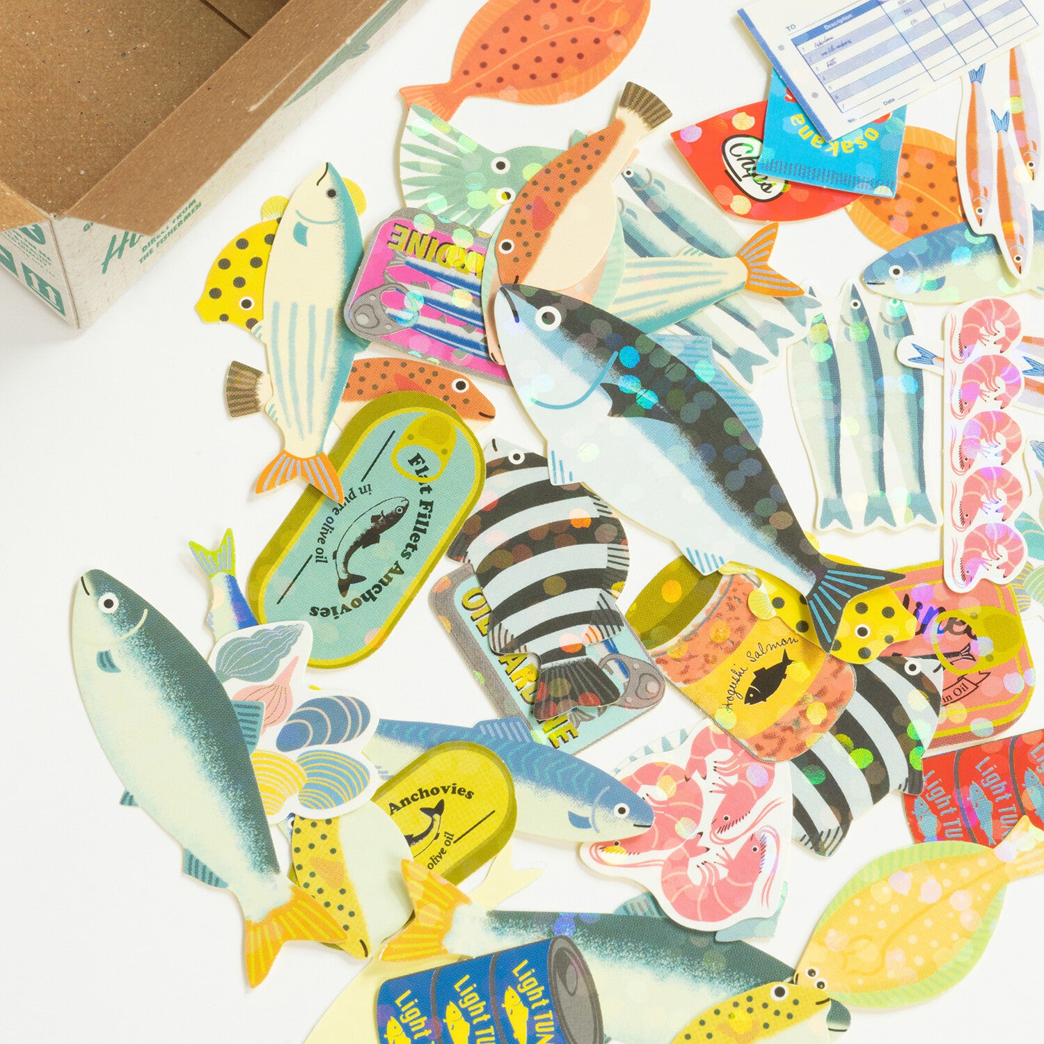 Fish | Small Box of Flake Stickers | Haco Seal
