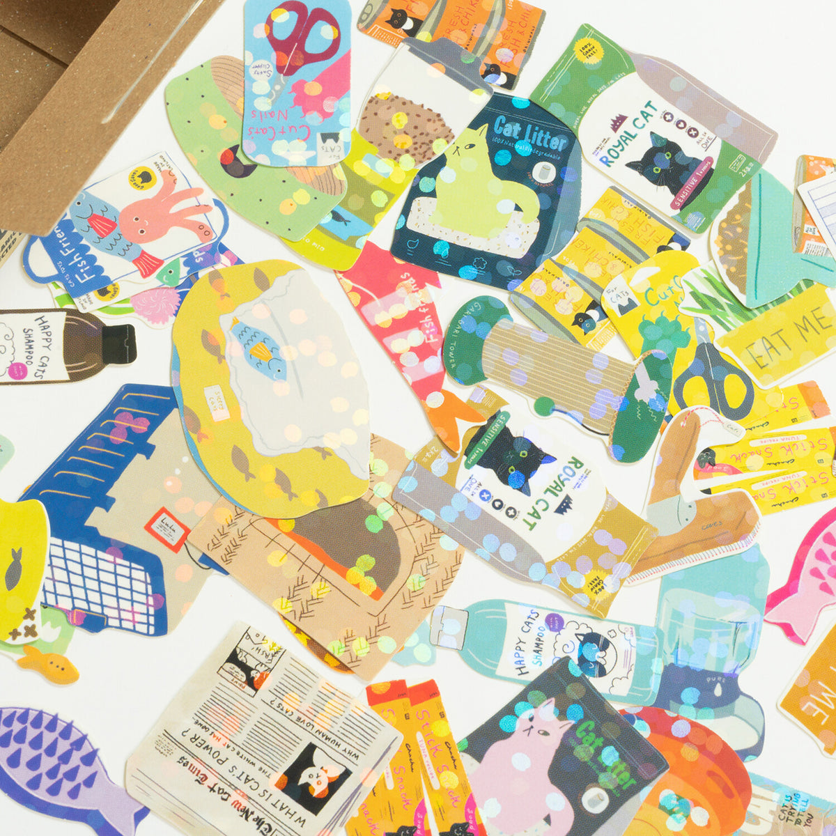 Cat Supply | Small Box of Flake Stickers | Haco Seal