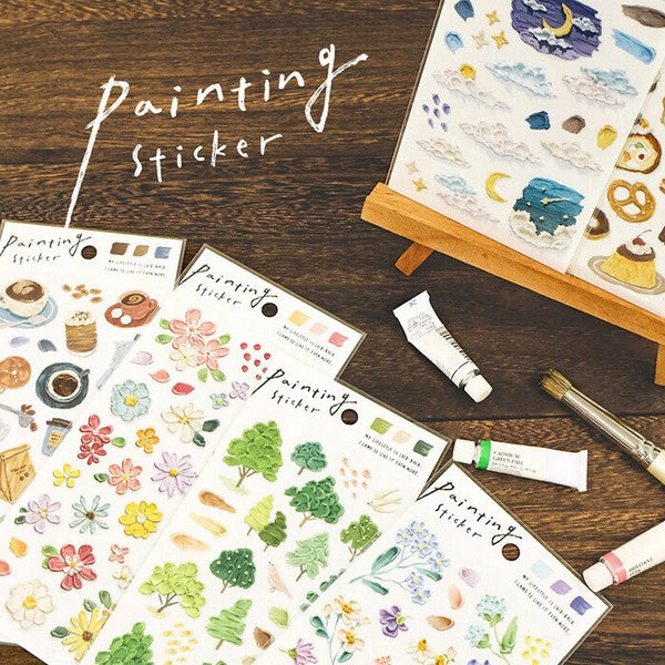 Pink Flowers | Oil Painting Style Stickers