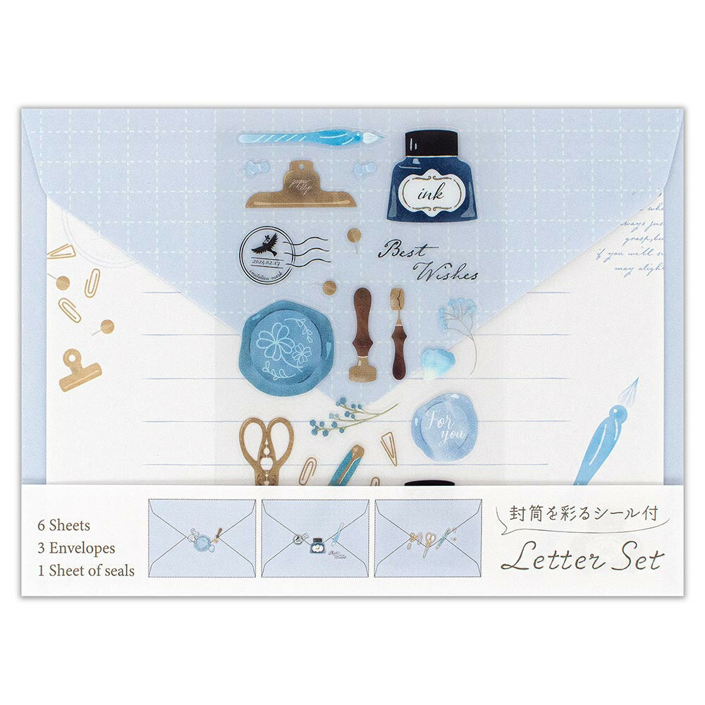 Pen & Ink Desk Stationery Stickers Letter Writing Set