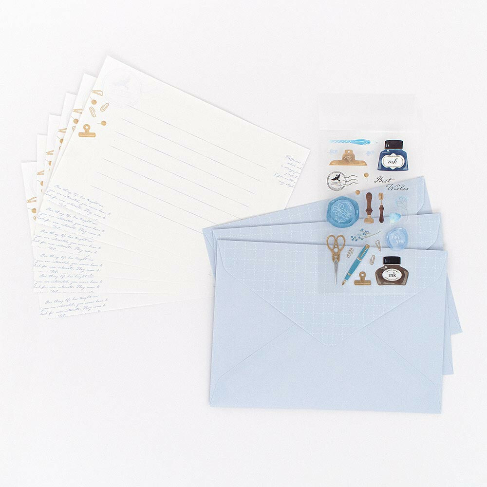 Pen & Ink Desk Stationery Stickers Letter Writing Set