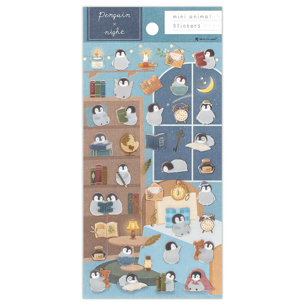 Penguin x Night Activities 'Mini Animals' Decorative Sticker Sheet