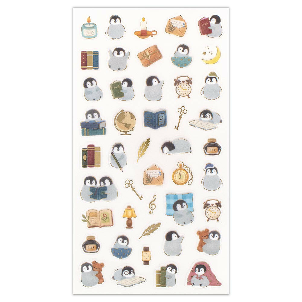 Penguin x Night Activities 'Mini Animals' Decorative Sticker Sheet