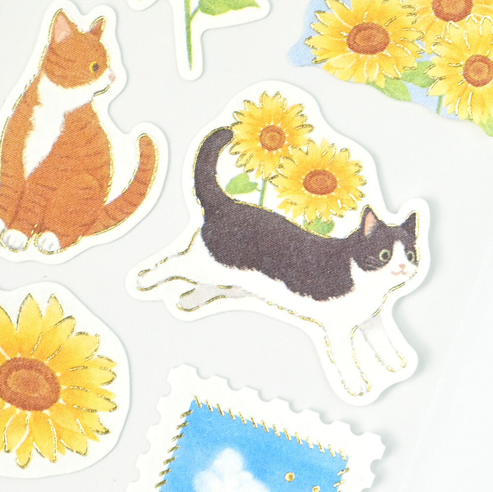 Cats & Sunflowers Stickers Sheet