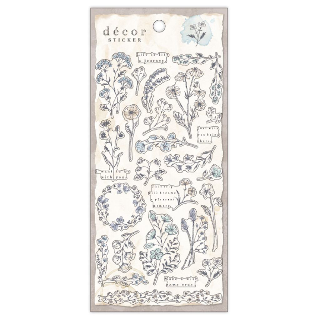Iron Blue Flowers 'Decor Sticker' Sheet