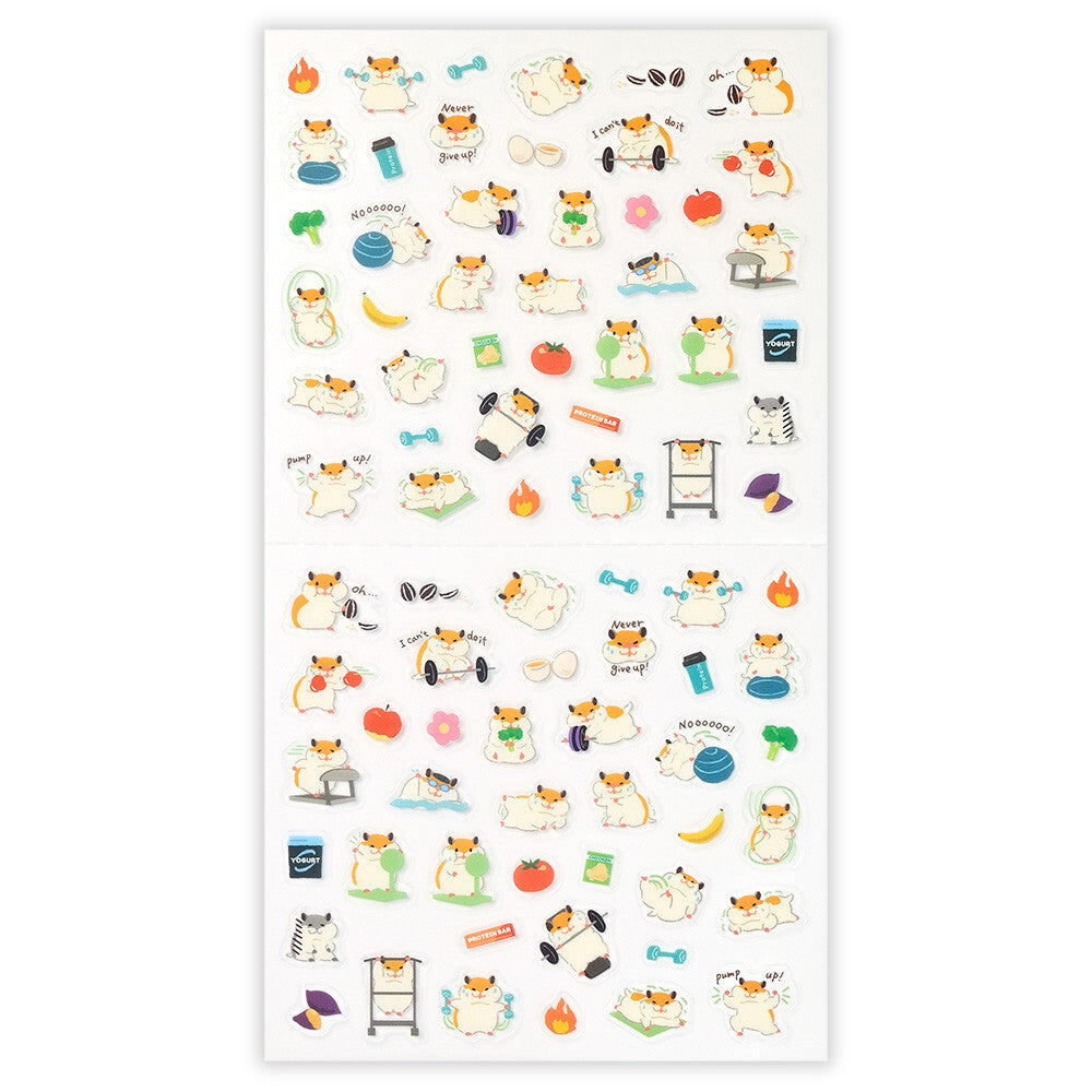 Hamster Exercise Gym Planner Stickers Sheet