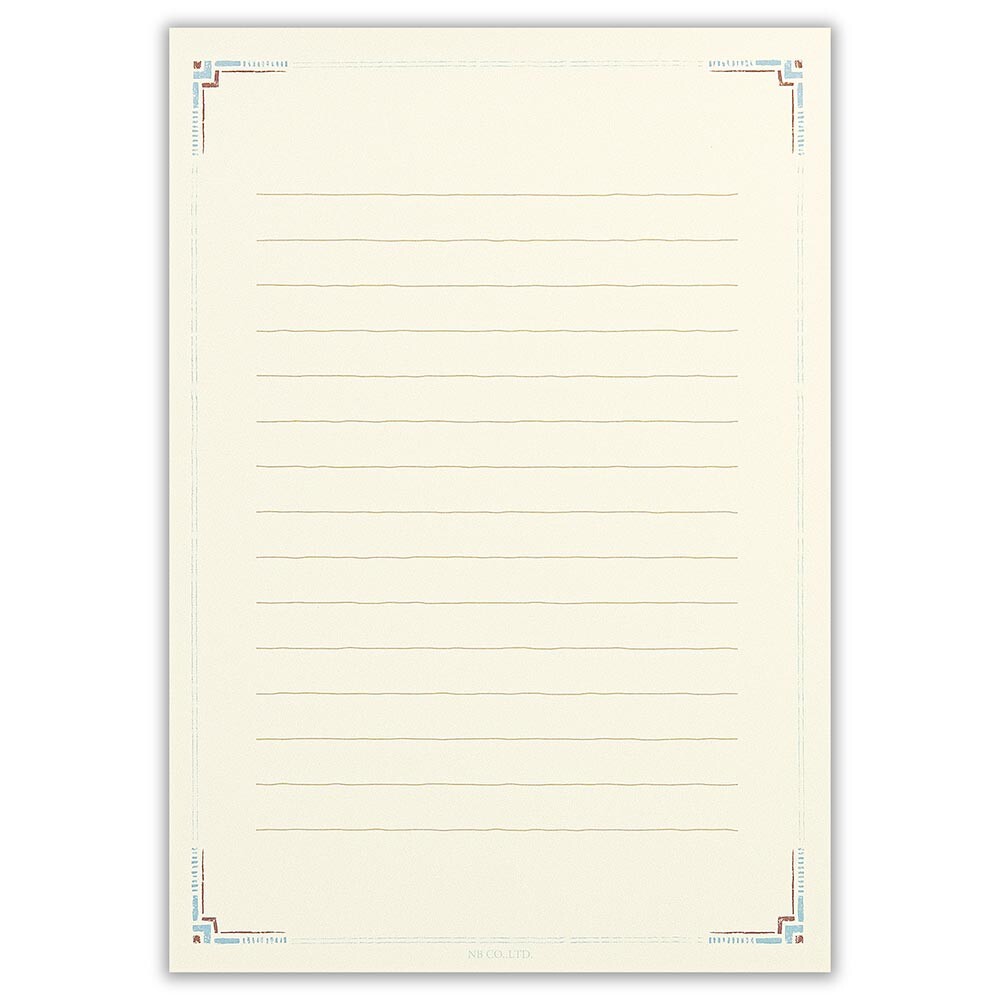 Letter Writing Pad A5 Lined - White & Ivory Paper - Corner Border