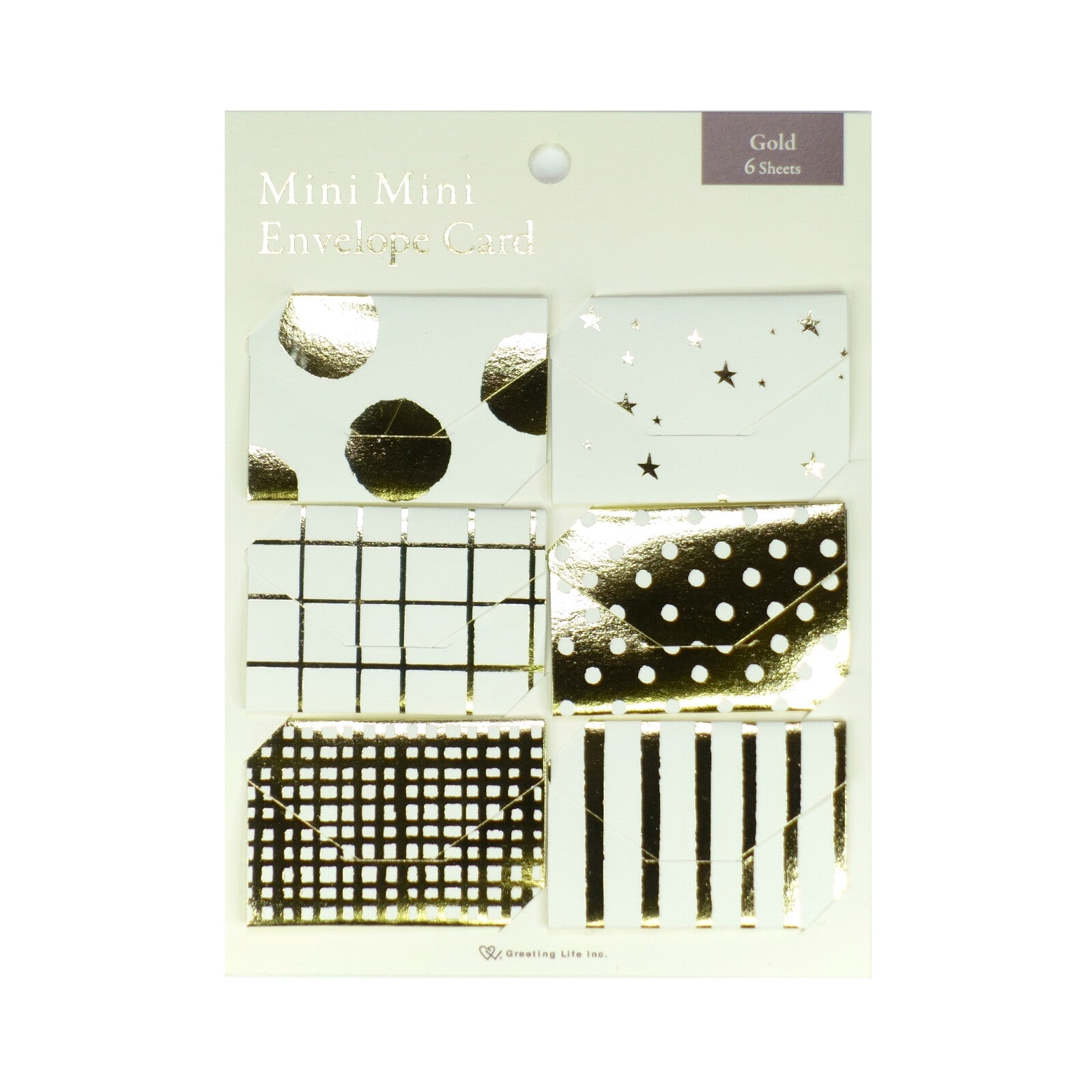 Mini Tiny Envelope 6pc Set - Gold Foil Patterns