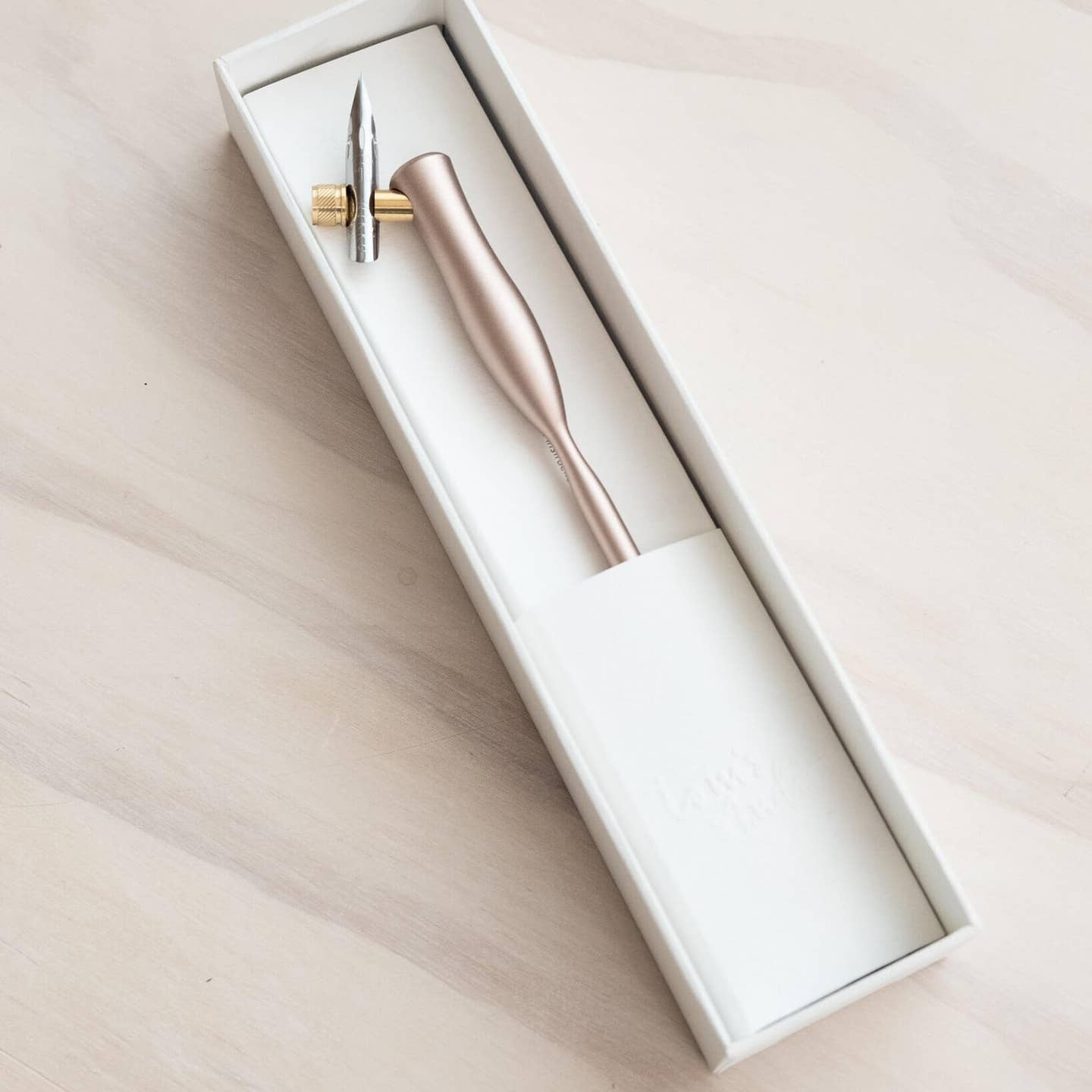 Rose Gold | Flourish Oblique Calligraphy Pen Holder | Tom's Studio