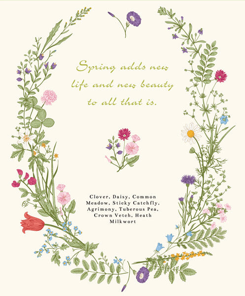 a breath of spring flower wreath garden letter writing paper pad