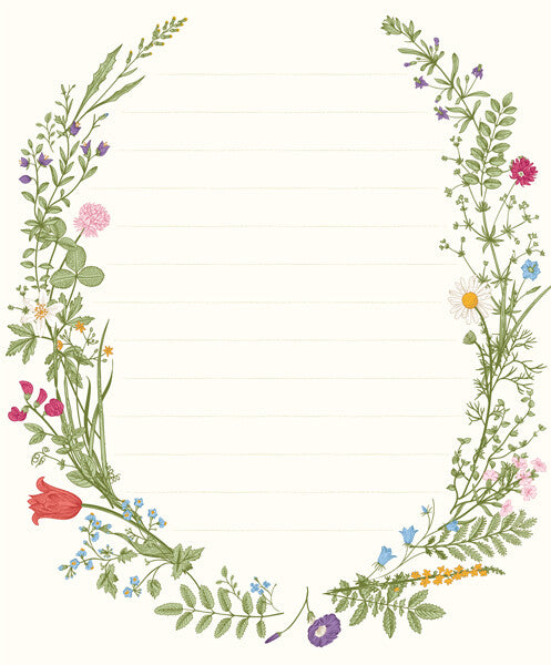 a breath of spring flower wreath garden letter writing paper pad