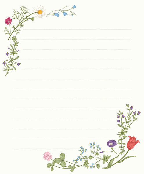 a breath of spring flower wreath garden letter writing paper pad