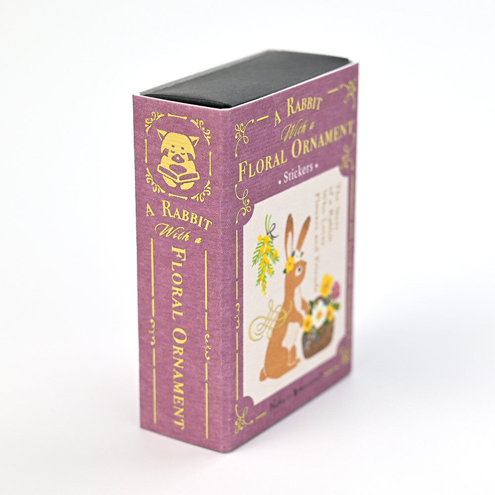 A Rabbit With A Floral Ornament 'Ressa' Matchbox Flake Stickers