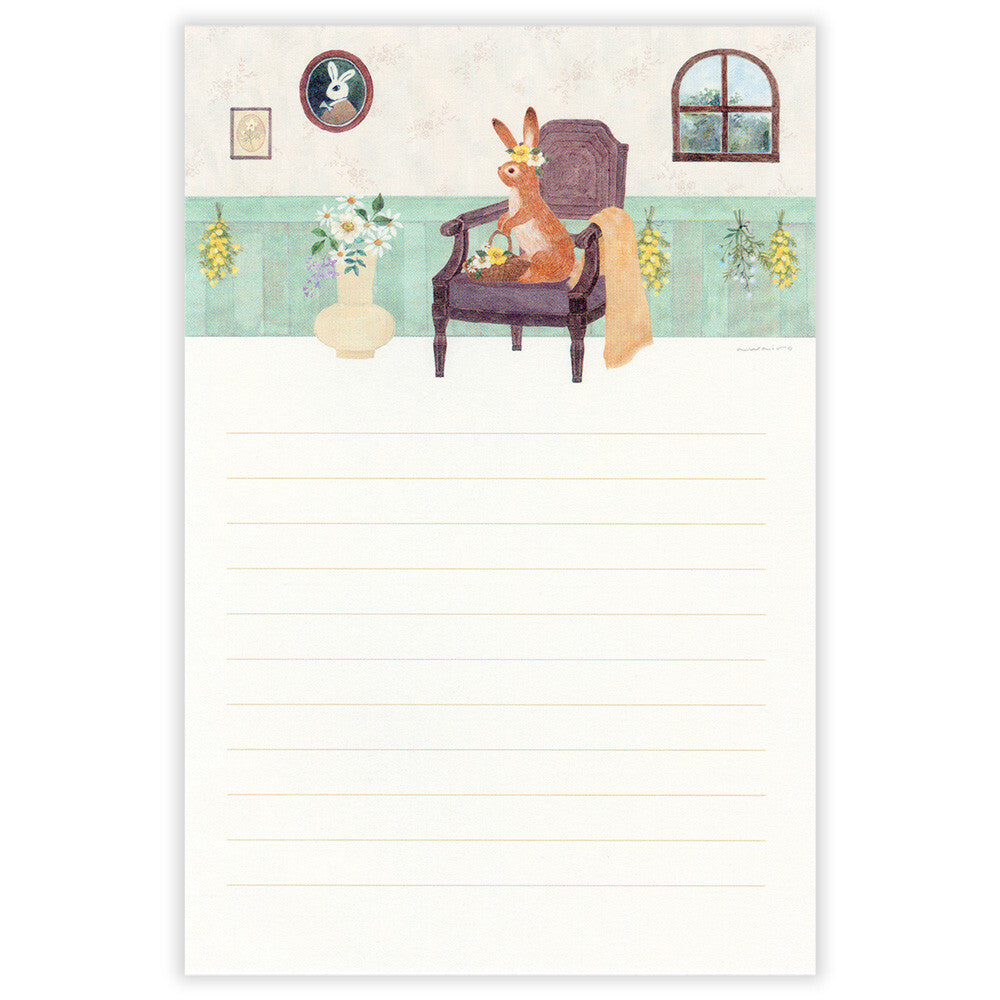 Letter Writing Pad | A Rabbit With A Floral Ornament 'Ressa'