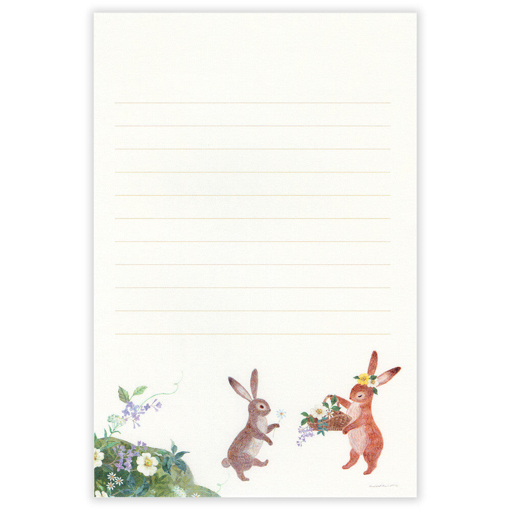 Letter Writing Pad | A Rabbit With A Floral Ornament 'Ressa'