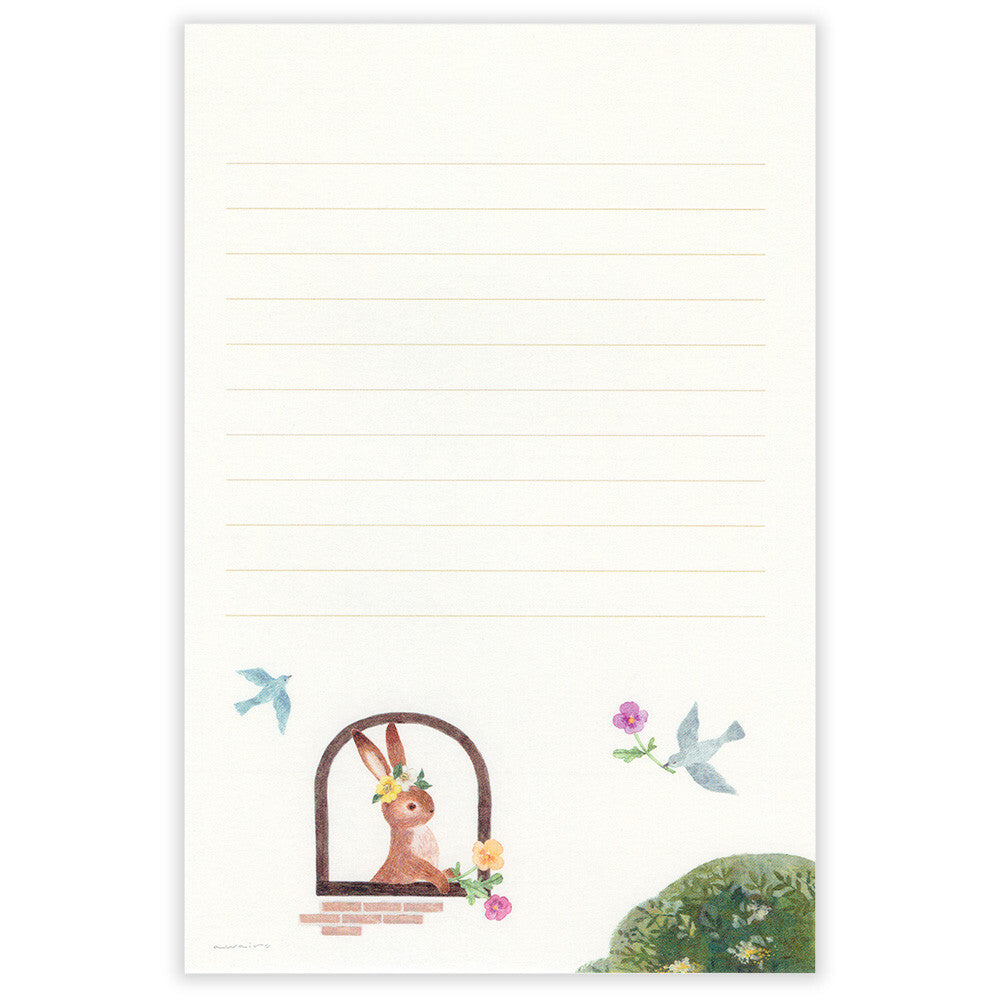 Letter Writing Pad | A Rabbit With A Floral Ornament 'Ressa'