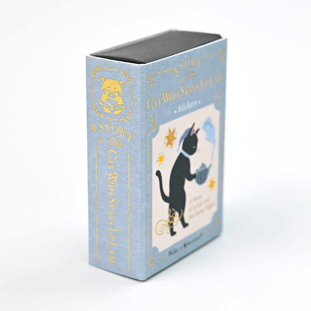 A Story Of The Cat Who Stays Up Late 'Ressa' Matchbox Flake Stickers