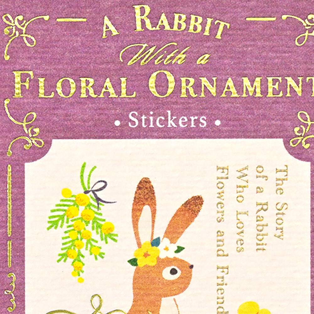 A Rabbit With A Floral Ornament 'Ressa' Matchbox Flake Stickers