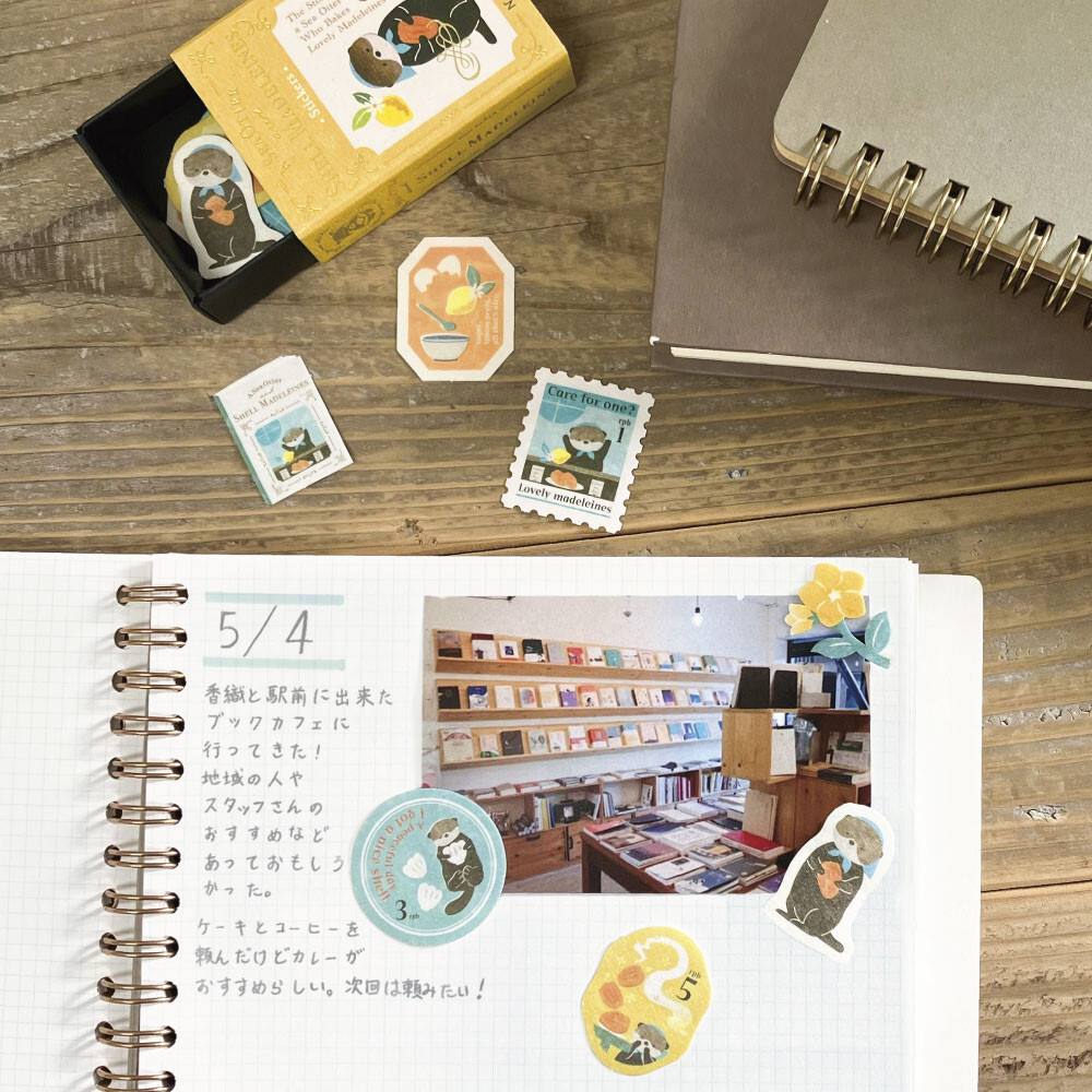 A Sea Otter And Shell Madeleines 'Ressa' Matchbox Flake Stickers