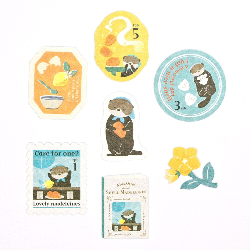 A Sea Otter And Shell Madeleines 'Ressa' Matchbox Flake Stickers