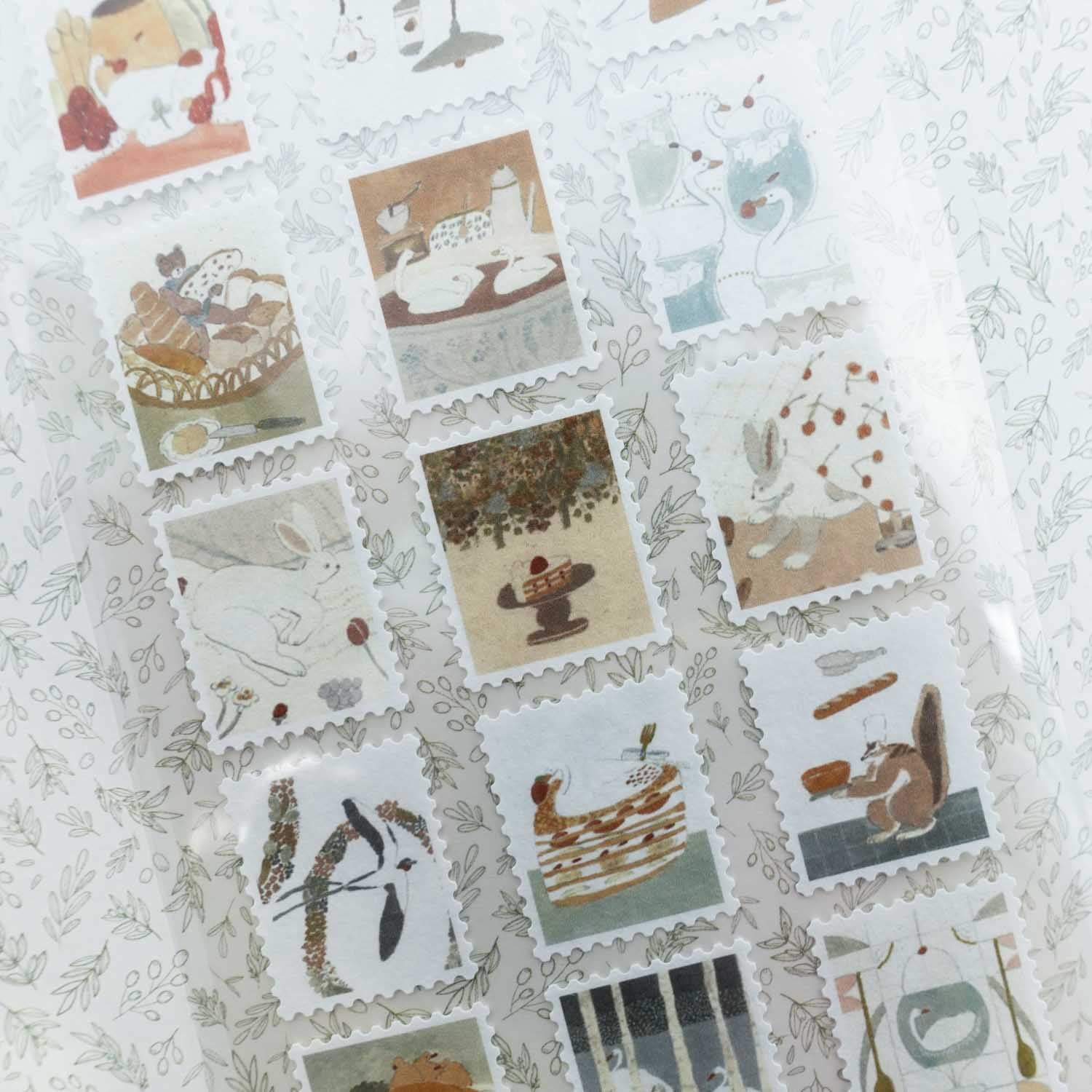 Animals In Bakeries | Shoichiro Tobimatsu | Stamp Stickers Sheet
