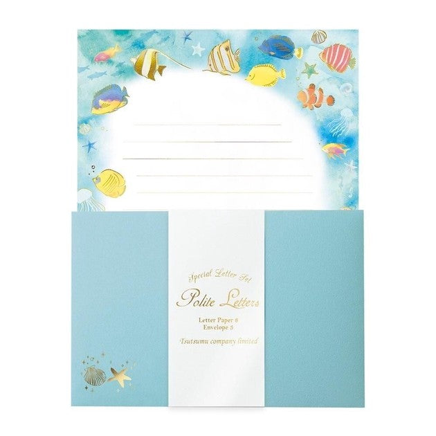 Aqua Fish 'Polite Letters' Letter Writing Set