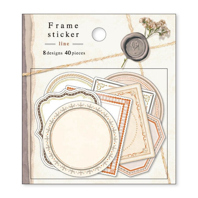 Assorted 40pcs Frame Paper Flake Stickers | Vintage Romance Style | Mind Wave