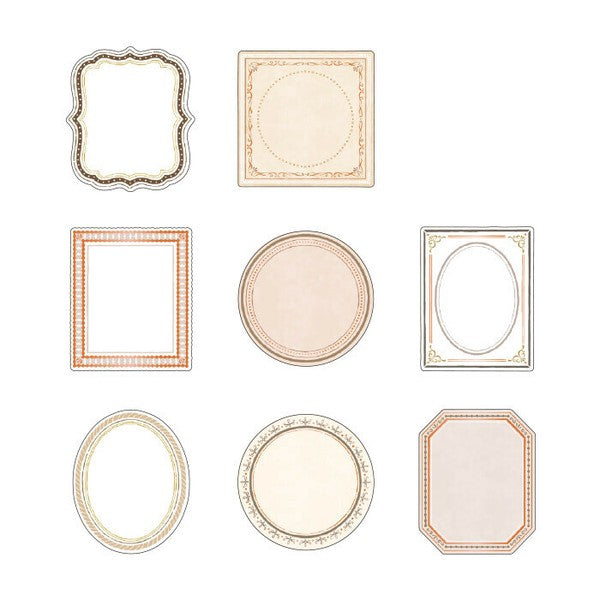 Assorted 40pcs Frame Paper Flake Stickers | Vintage Romance Style | Mind Wave