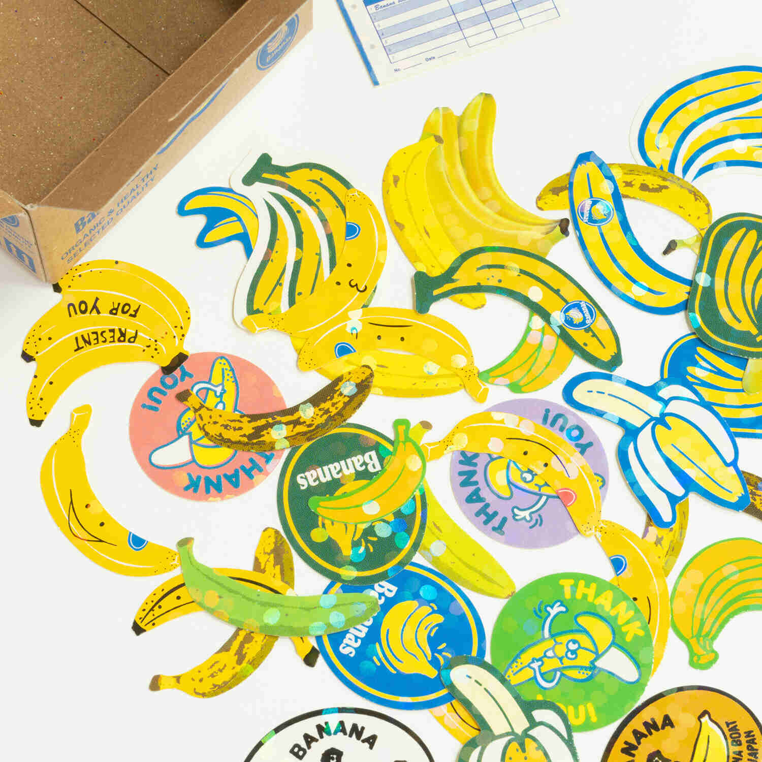 Bananas | Small Box of Flake Stickers | Haco Seal
