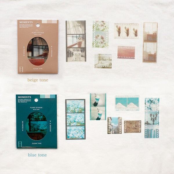 Beige Tone Camera Film 'Moments' Flake Stickers