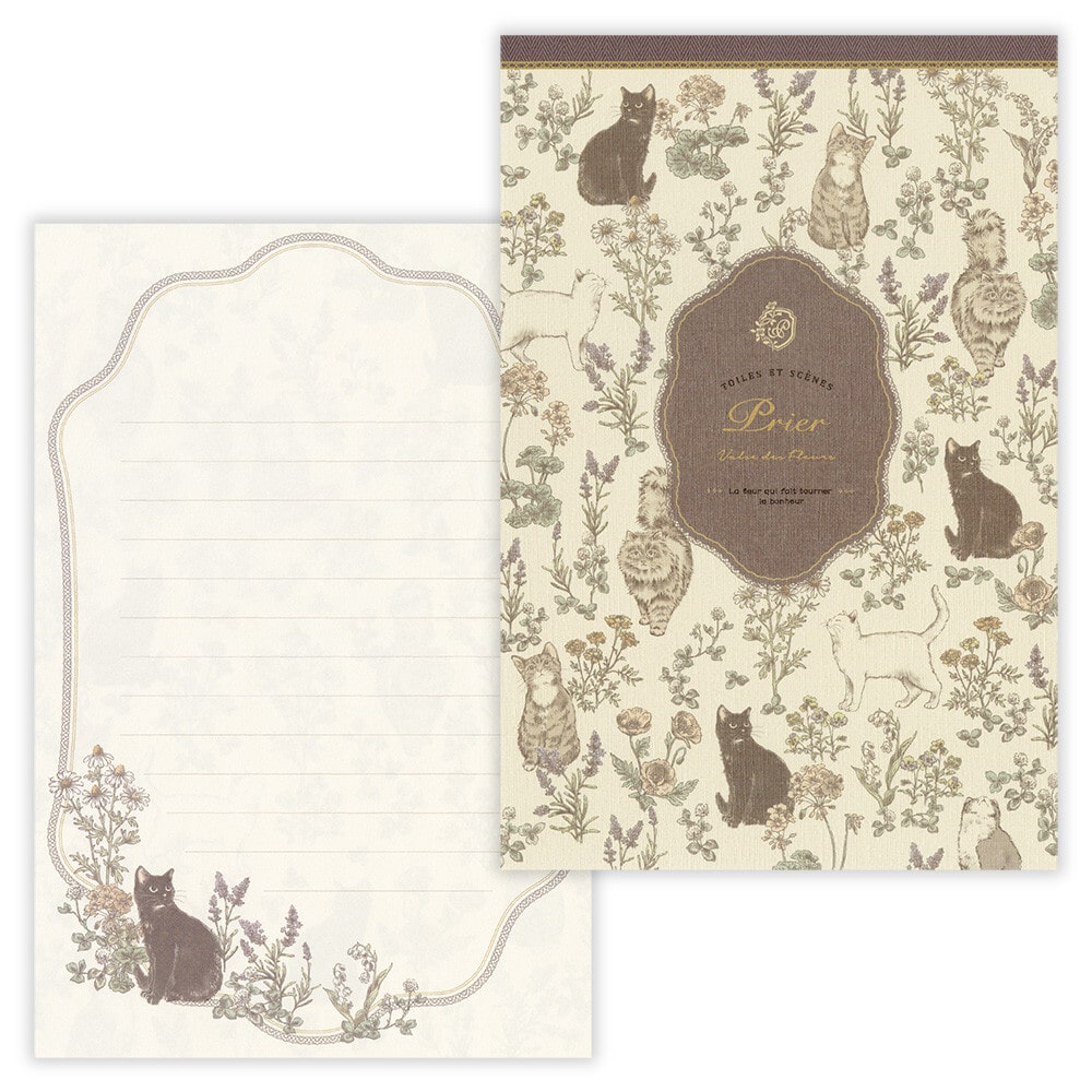 Black Cat Classic Elegance 'Prier Toiles Et Scenes' Letter Writing Pad