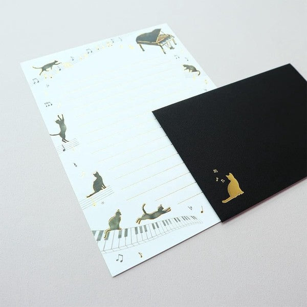 Black Cats & Music 'Polite Letters' Letter Writing Set