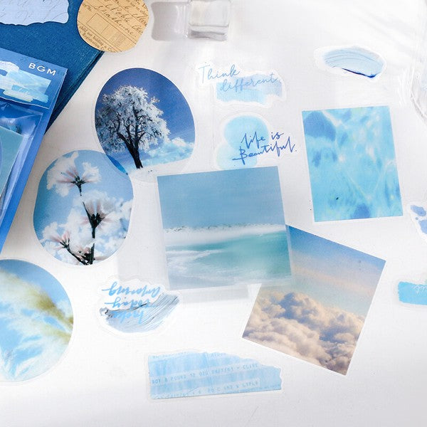 Blue Color Poems Planner Flake Stickers BGM