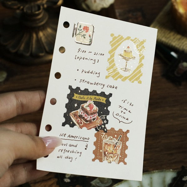 Brown Post Office 'Coffee A La Mode' Planner Flake Stickers | BGM