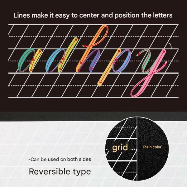 Calligraphy Practice 60 degree Guidelines Black Writing Mat | Kyoei Orions Kiwami