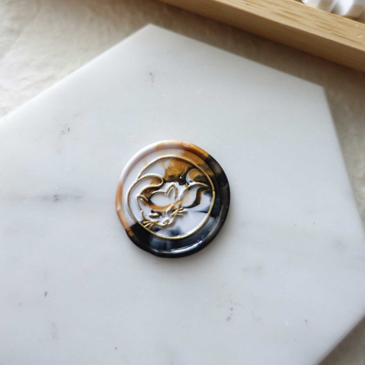 calico cat wax seal