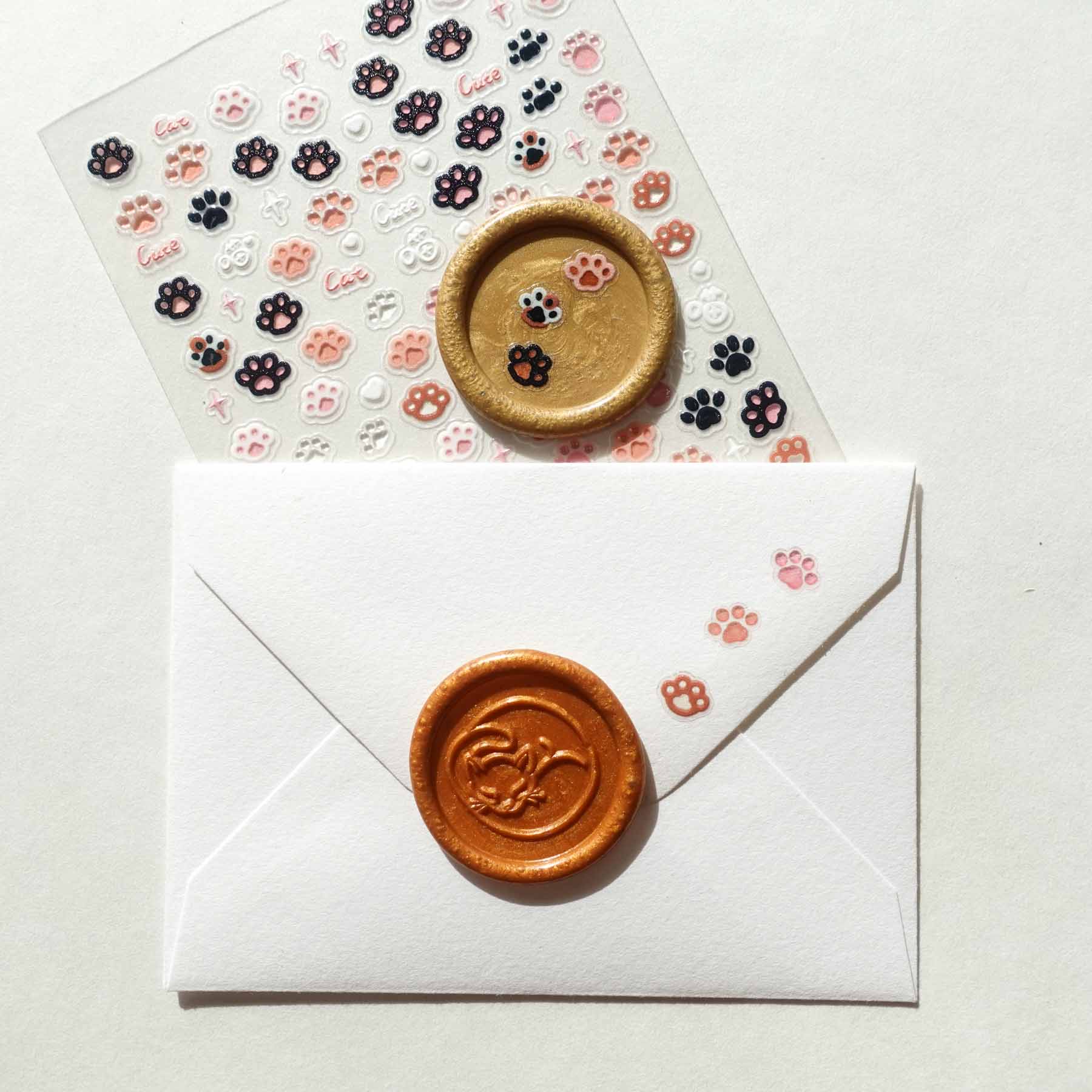 Cat Paw 3D Clear-backed Decorative Stickers Sheet