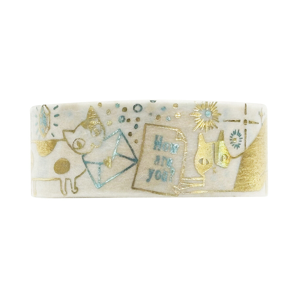 Cat Reading Letters | Kirapika Hoshiakari | Washi Tape