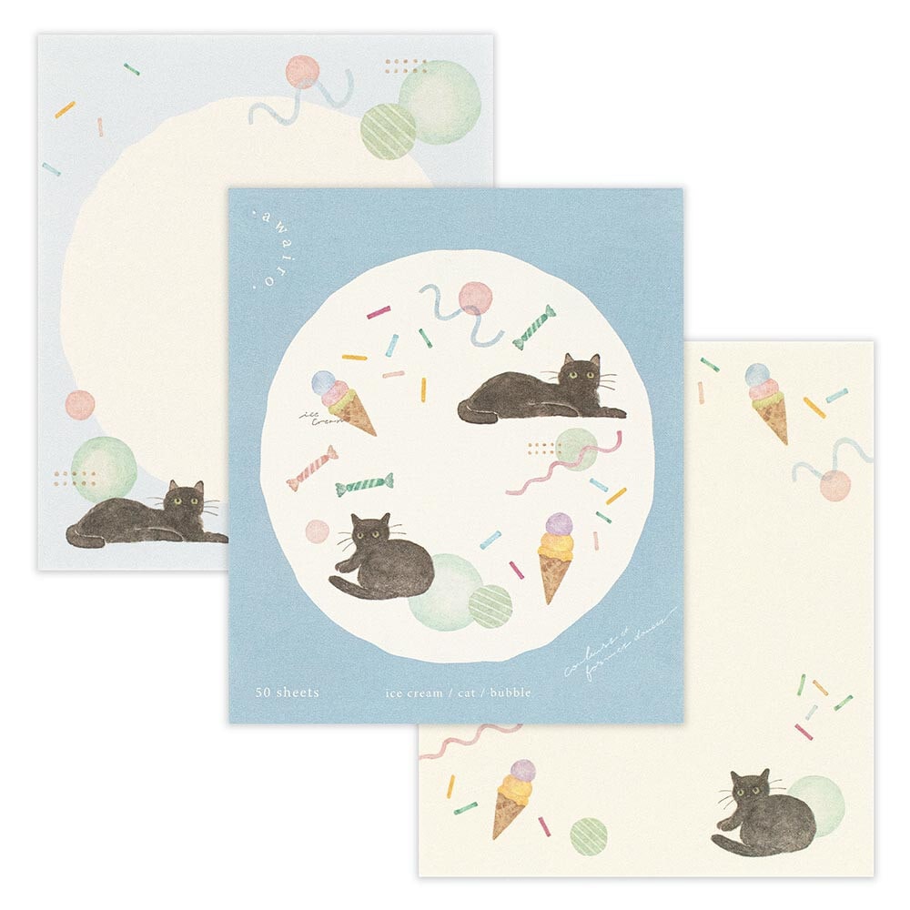 Cat Sprinkles Ice Cream Bubbles | Memo Pad | 'Awairo' Series