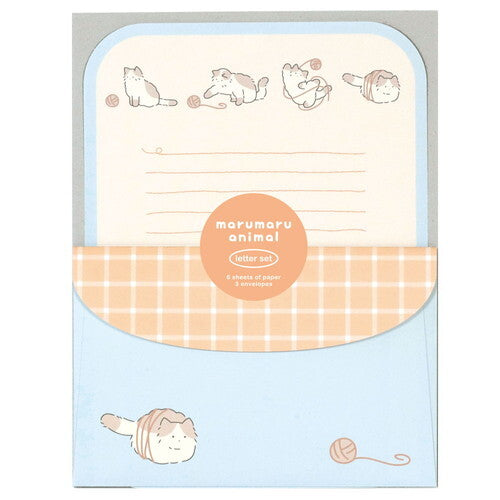 Cat 'Marumaru Animal' Letter Writing Set