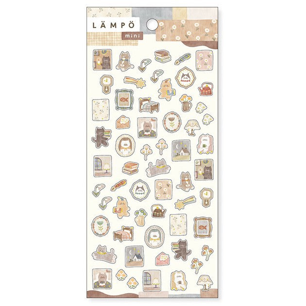 Cat and Night | 'Lampo Mini' Series | Stickers Sheet
