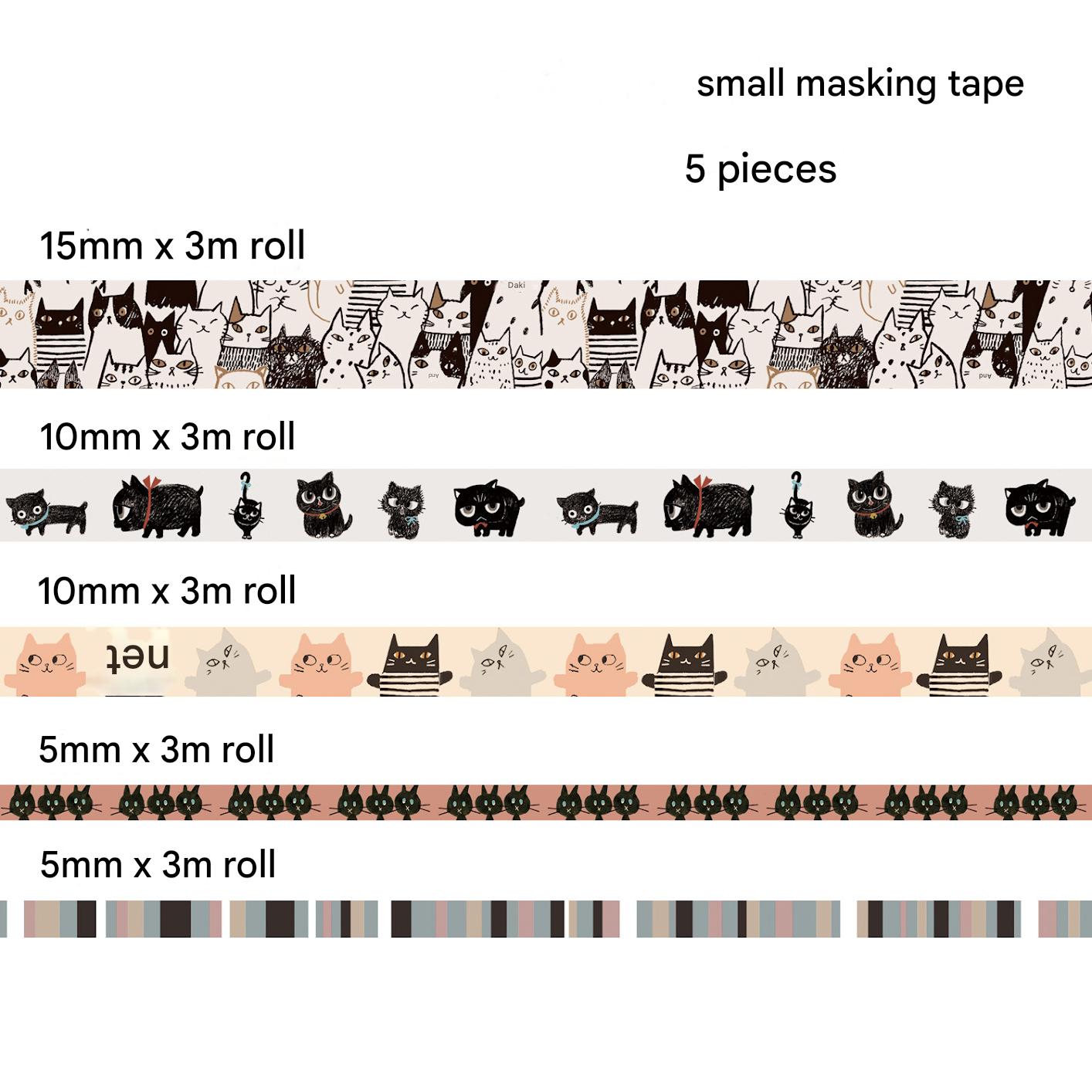 Cats | 5 petite washi tapes set | Shinzi Katoh