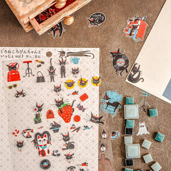 Cats Issho Vol. 1 'Kuroneko Takumi' Cozyca Stickers Sheet