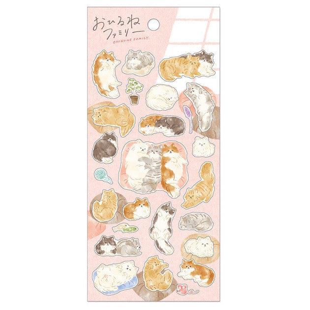Cats 'Ohirune Family' Stickers Sheet