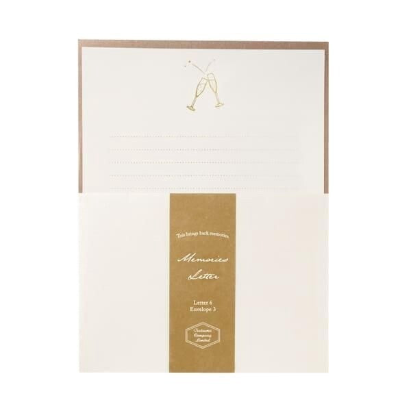 Champagne Glasses Toast 'Memories Letter' Letter Writing Set