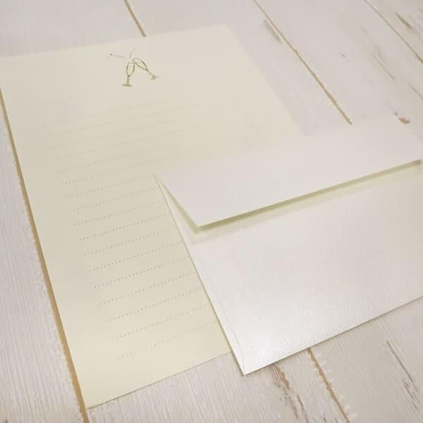 Champagne Glasses Toast 'Memories Letter' Letter Writing Set