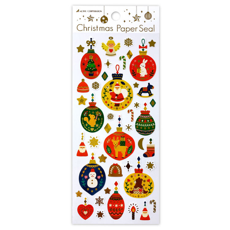 Christmas Baubles | Traditional Retro Stickers Sheet